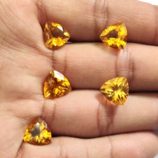 Citrine 10x10x10mm trillion facet 2.95 cts